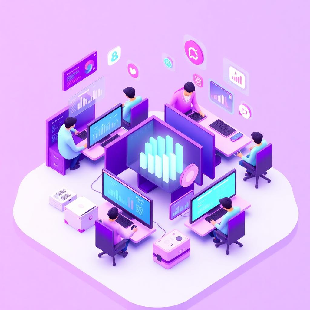 Team working on digital marketing and analytics